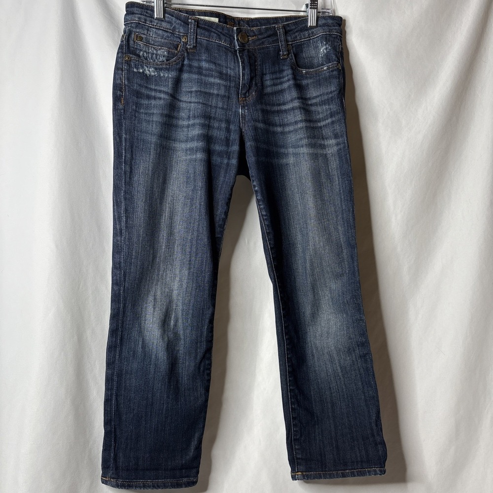 KUT From The Kloth 6 Capri Denim Jeans Womens 32x24 Catherine Boyfriend Blue